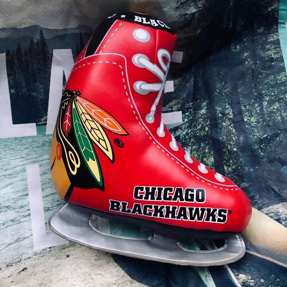 Chicago Blackhawks Hockey Skate Plush Pillow NHL Team Collectible Fan Gift